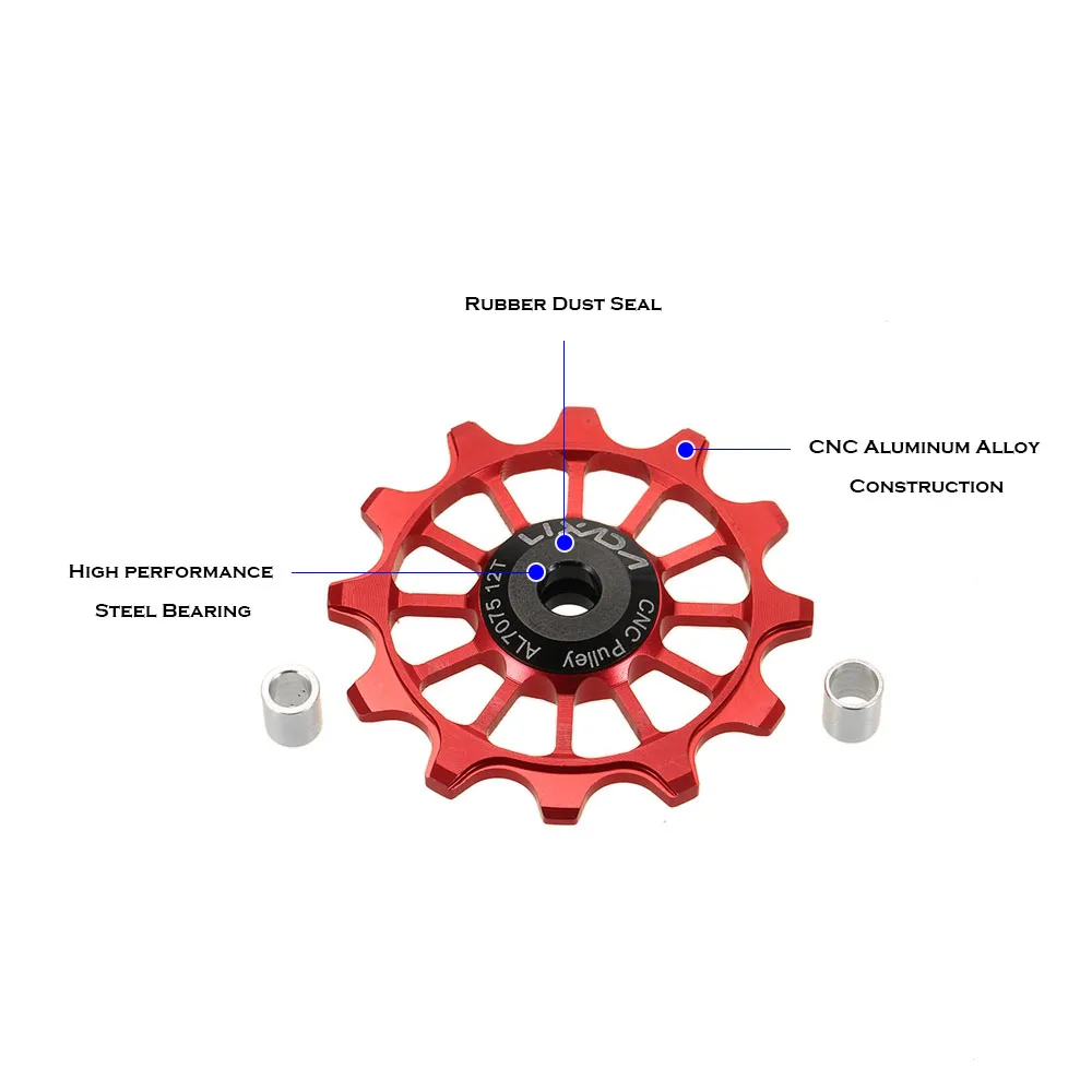 Lixada 12 т алюминиевый сплав горный велосипед велосипедный задний переключатель шкив горный велосипед велосипедный переключатель на открытом воздухе велосипедные запчасти 4 цвета