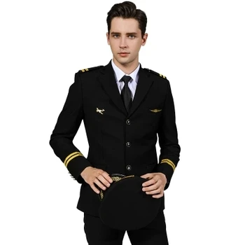 

Free Shipping men air force Captain Uniform Jacket and Pant Stage Performance studio Suit Asia size High Quality Plus Size