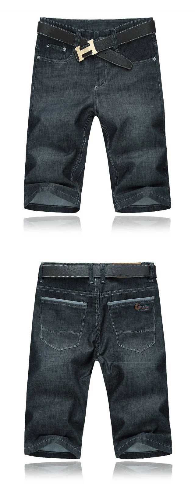Brother Wang летние мужские повседневные черные джинсовые шорты 2019 новые тонкие прямые эластичные большие размеры брендовые джинсы 30-52