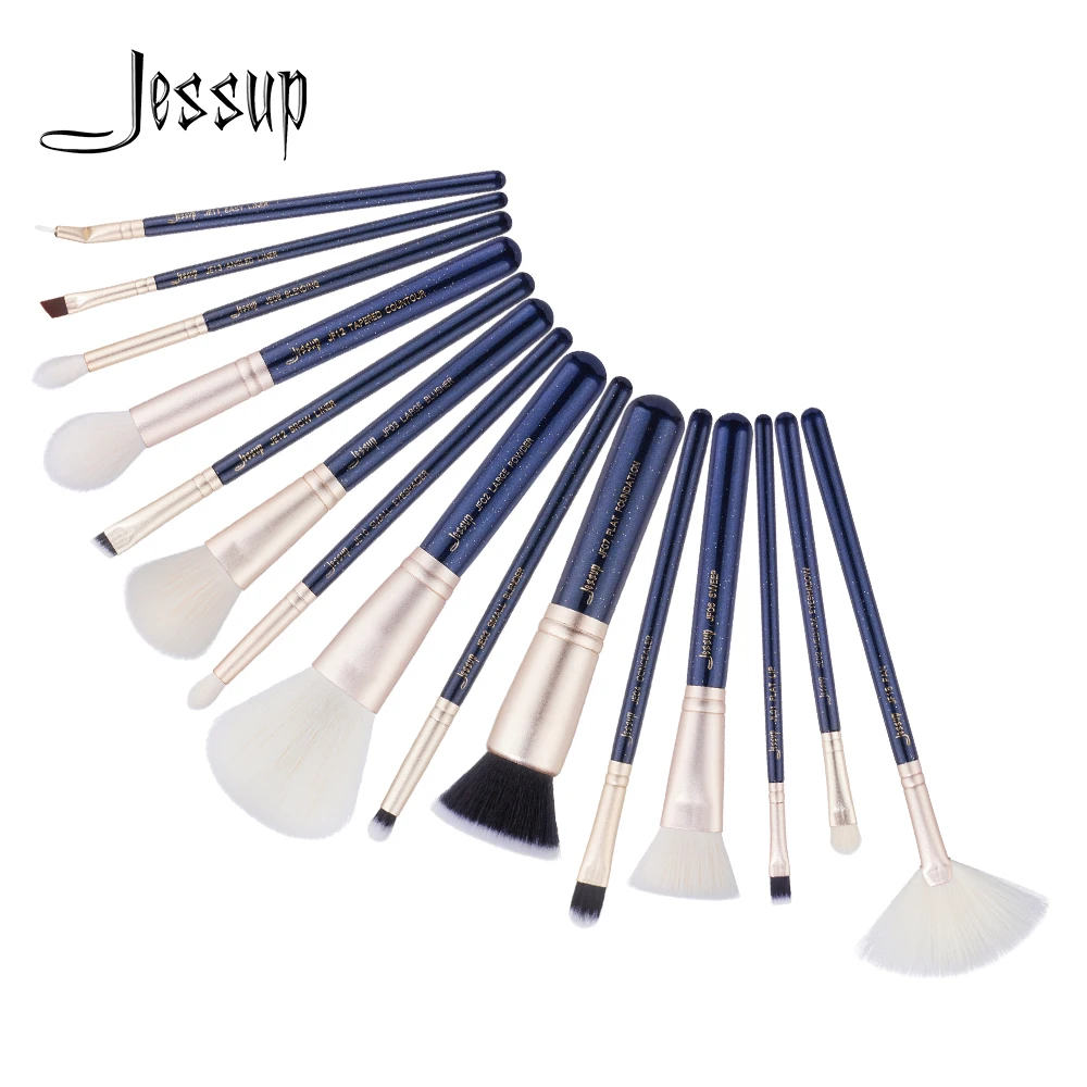 

Jessup brushes 15pcs Makeup Brushes Set maquiagem profissional completa Contour Eyeshadow Liner Lip Blending Brushes T476
