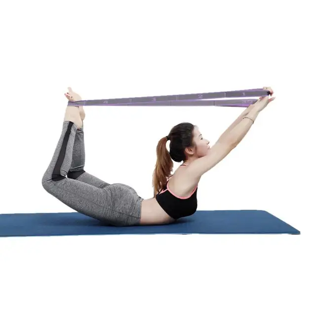 Yoga Pull Strap Belt Polyester Latex Elastic Latin Dance Stretching Band Loop Yoga Pilates GYM Fitness