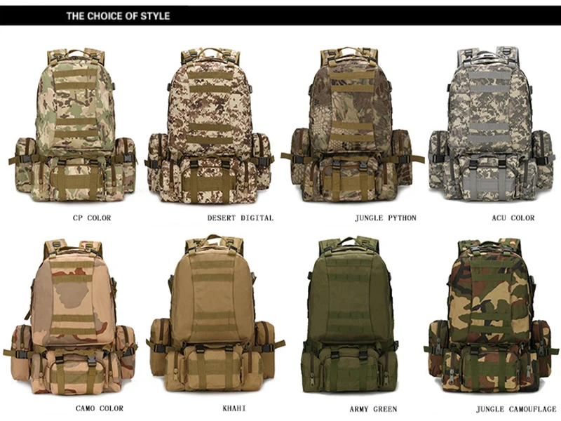 55L Large Tactical Molle Backpack 