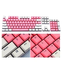 Полупрозрачная двойная съемка PBT 104 KeyCaps с подсветкой для Cherry клавиатура MX Переключатель - Цвет: pinkwhite