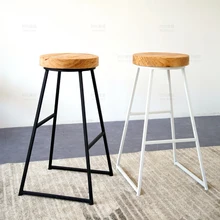 Барный стул современный европейский твердый деревянный домашний стул из кованого железа барный стул креативный простой Кофейня высокий стул барный стул