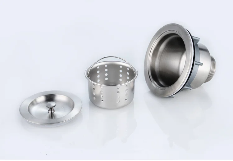 Kitchen stainless steel sink drain filter single tank sink drain pipe deodorant bathroom sewer accessories magic basket Kitchen stainless steel sink drain filter single tank sink drain pipe deodorant bathroom sewer accessories magic basket