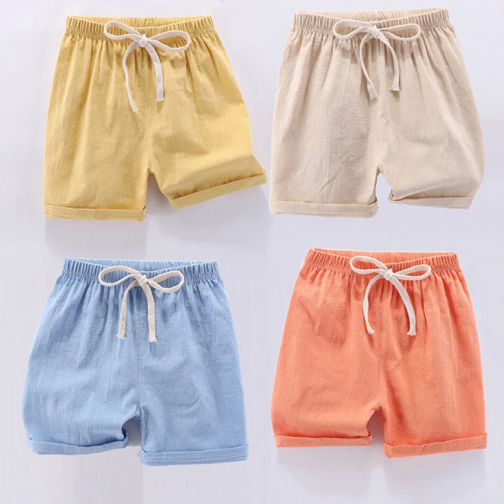 

2019 Summer Baby clothes school pants for girls boys Kid Boy Girl Linen Casual Long Elastic Waist Pants Clothes for children