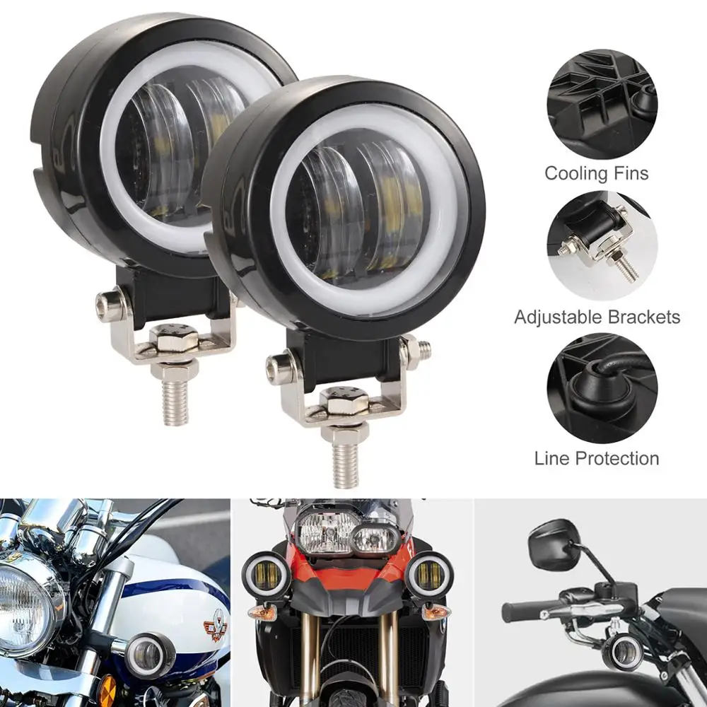 

2pcs 40W 8000LM 3 Inch Waterproof Round LED Angel Eyes Light Bar Spot Light Motorcycle Offroad Car Boat Led Work Light for Car
