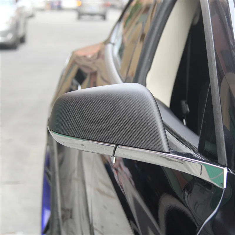 2PSC карбоновое волокно автомобиля заднего вида боковое зеркало крышка для Tesla модель S для автомобиля Tesla аксессуары