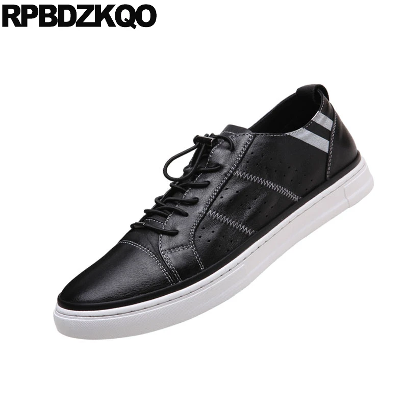 Sapatilhas Marca Andando De Preto Elegante Preto Pista Skate Couro Famosa Borracha cinza Up Alta Qualidade Homens Genuíno Luxo Sapatos branco Lace qCw4qBAx