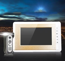 ORO COLOR DE MODA Nuevo Wired 7 “Pantalla Táctil a Color de Vídeo Teléfono de Puerta de Intercomunicación Sistema de Cámara Al Aire Libre En la Acción