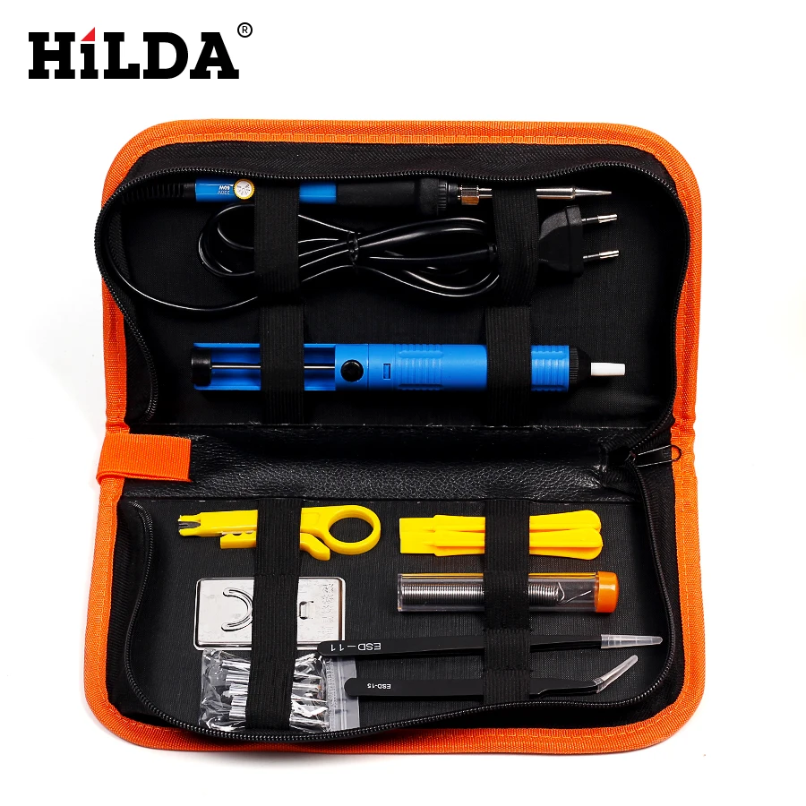 HILDA 220 В/110 В 60 Вт Электрический паяльник с регулируемой температурой, паяльник, сварочный набор инструментов для ремонта