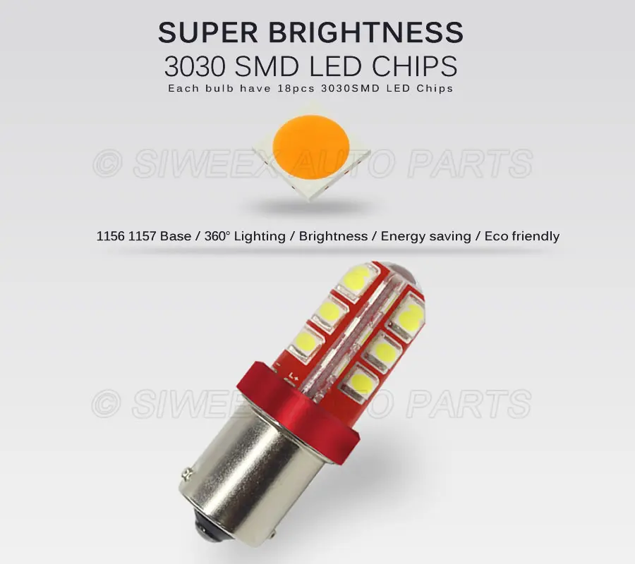 Новая силиконовая лампа BA15S 1156 BAY15D 1157 18 SMD 3030 светодиодный тормозной световой сигнал лампа P21/5 Вт Автомобильная дневная ходовая Лампа DC 12 В