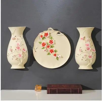 Настенные подвесная ваза, креативные Трехмерные настенные украшения, декоративная тарелка кулон, предметы домашнего обихода