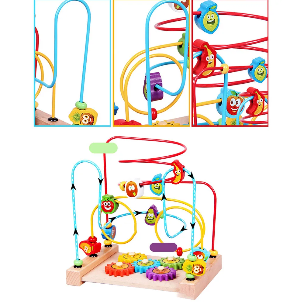 Развивающие деревянные математические игрушки счетные круги из бисера Abacus проволока лабиринт американские горки для малышей для детей подарок на день рождения