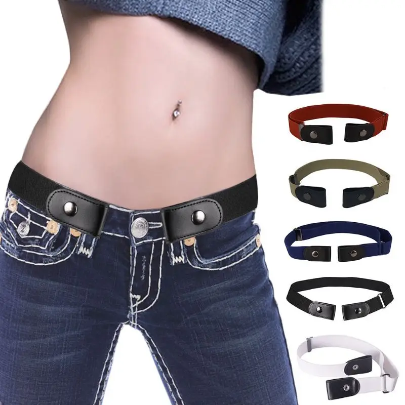Buy 89x3.5cm Lazy Buckle Free Elastic Waist Belt
