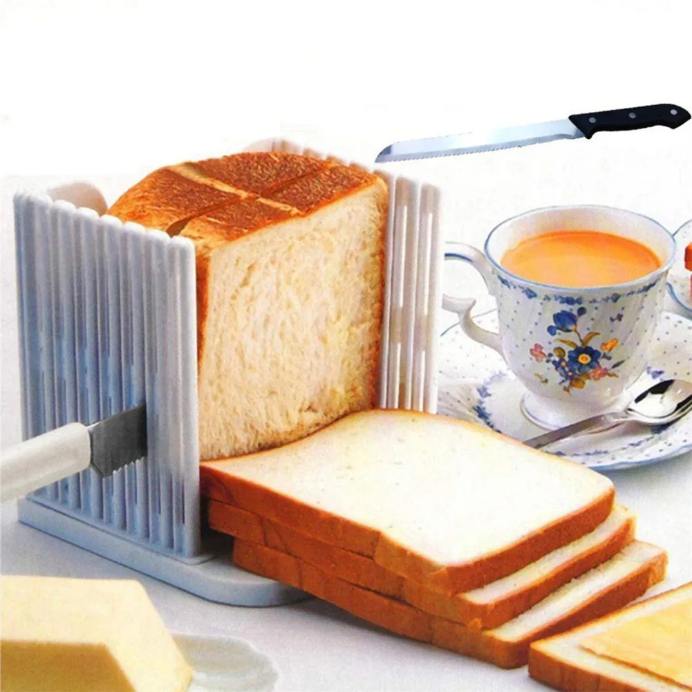 Практичная пластиковая Хлеборезка буханка тост Резка руководство резак форма для нарезки хлеба Складная Кухня выпечки Инструменты