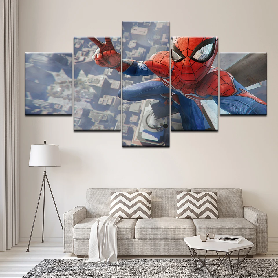5 Pieces Spiderman Painting Canvas Wall Art Picture Home Decor Living