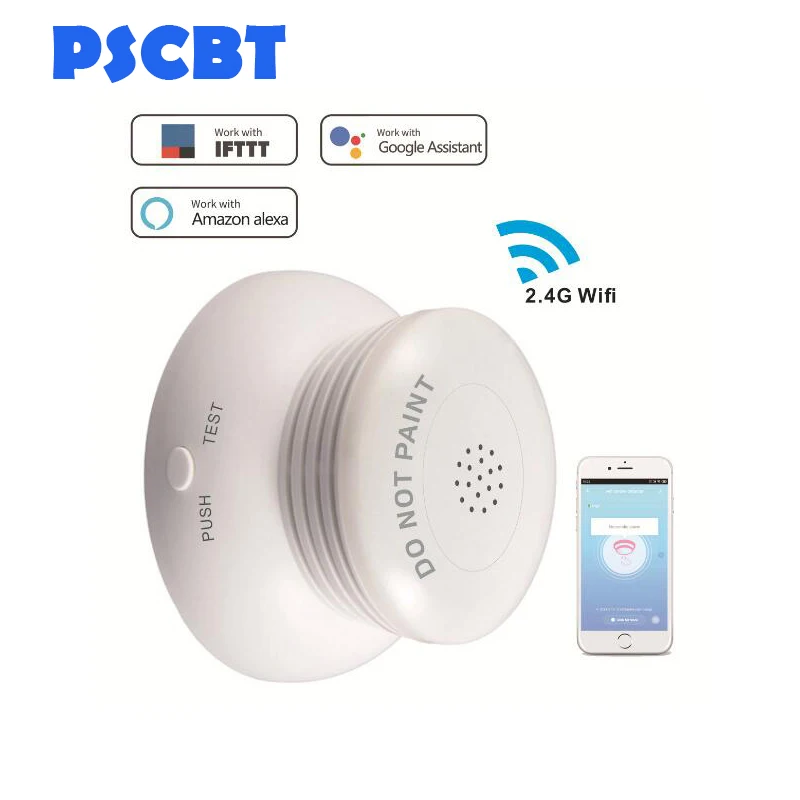 

WIFI Smoke Detector Tuya Smart Home Anti-fire Fire Alarm Sensor Protection Detection Smart Life App Message Alarm Remote Control
