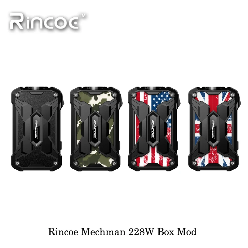 

Electronic Cigarette Rincoe Mechman 228W Box Mod Powered By Dual 18650 battery Vape Vaporizer VS VOOPOO DRAG 2 177W iJoy Shogun