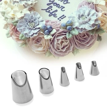 

TTLIFE 1pc Cake Cream Nozzle Tulip Home Garden Stainless Steel Icing Piping Tips DIY Pastry Decor Baking Cake Decorating Tools