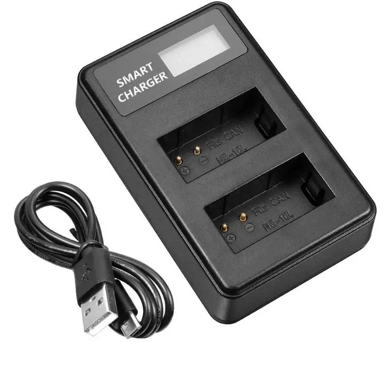 NB-10L ЖК-дисплей Дисплей двойной Порты и разъёмы USB Батарея Зарядное устройство для Canon SX40 HS SX40HS Портативный Интеллектуальная защита зарядки