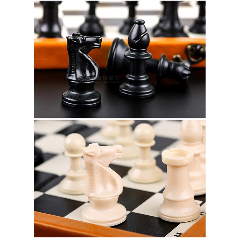 Classic Portable Folding Chess Set Solid Wood Chessboard Mounted Synthetic Leather Table China Leather National Style Board Game Classic Portable Folding Chess Set Solid Wood Chessboard Mounted Synthetic Leather Table China Leather National Style Board Game