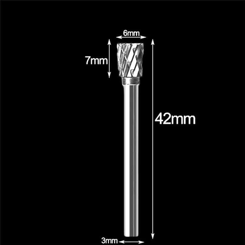 Карбидная Вольфрамовая сталь, Шлифовальная головка, Вольфрамовая сталь, Шлифовальная головка, сверло, двойной срез, карбидный роторный инструмент для снятия заусенцев, набор#2f21