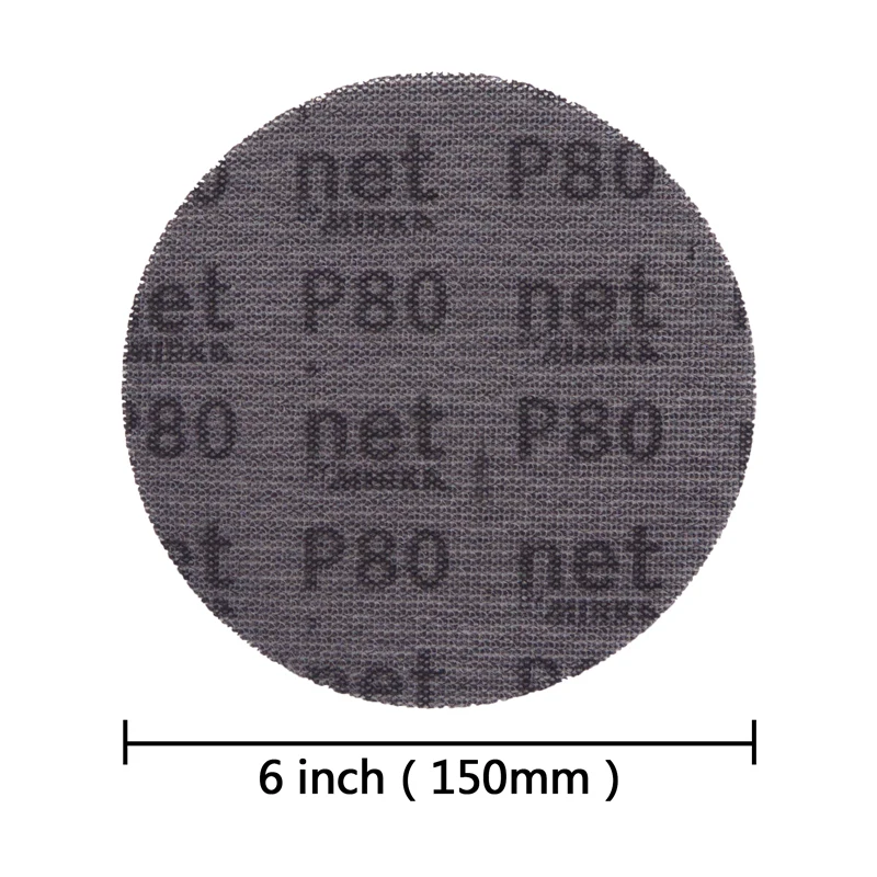 POLIWELL 4 шт. 6 дюймов 150 мм Авто Сетка песок бумага шлифовальные диски круглая сухая шлифовальная бумага противозасорные материалы 80 180 240
