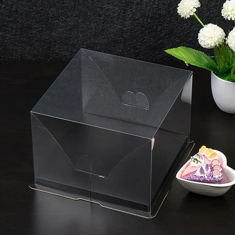 Высококачественная коробка для торта 6 цветов простая прозрачная подарочная коробка 4-12 дюймов Большой размер коробка для торта праздник день рождения вечеринка торт gaine