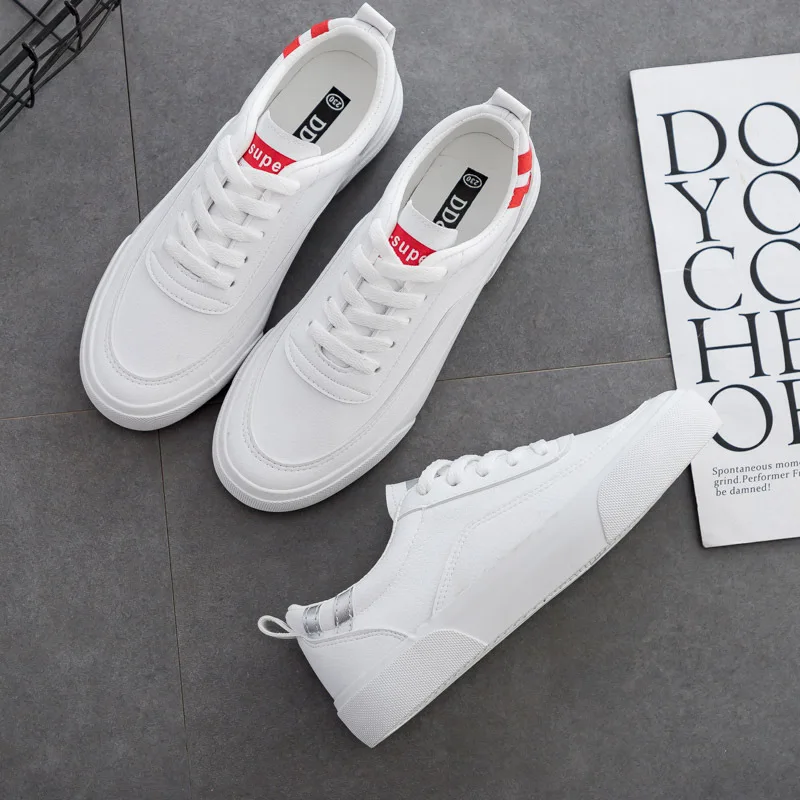 

Woman casual Shoes 2019 Spring New Fashion Women Shoes Casual High Platform Leather Striped Simple Women Casual Shoes Sneakers