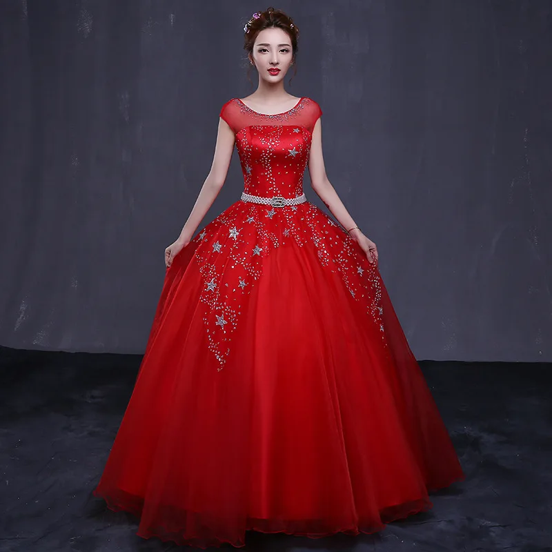 Quinceanera jurk красное пышное платье из тюля с кружевной аппликацией длинное для
