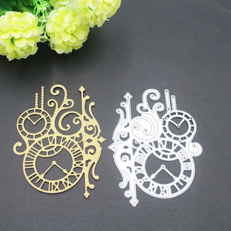 

Vintage Bell Metal Cutting Dies Retro Clock Dies Scrapbooking DIY Albums Decorations Embossing Stencil Dies For Paper Card Make