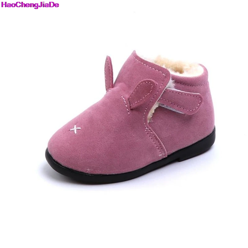

HaoChengJiaDe Winter New 1 to 3 Years Old Girl Baby Shoes Small Warm Plush Children Snow Boots Little Kids Cartoon Fur Boots