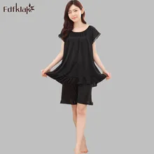 Летние Для женщин пижамы Шорты для женщин из искусственного шелка с короткими рукавами пижамы свободные пижамы Для женщин Pijamas Mujer пижамы Наборы для ухода за кожей спортивный костюм E0203