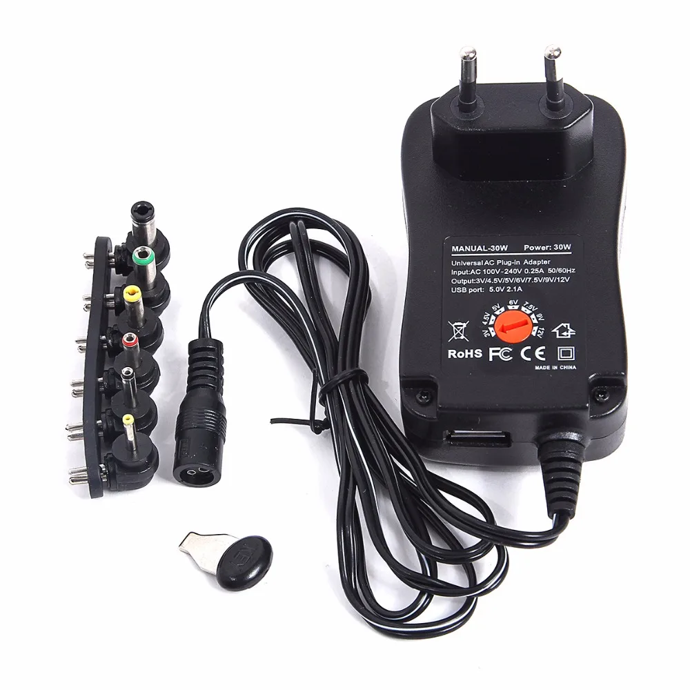 Universal 30W 2.5A AC Wall Plug In Power Adapter 3v 4.5v 5v 6v 7.5v 9v