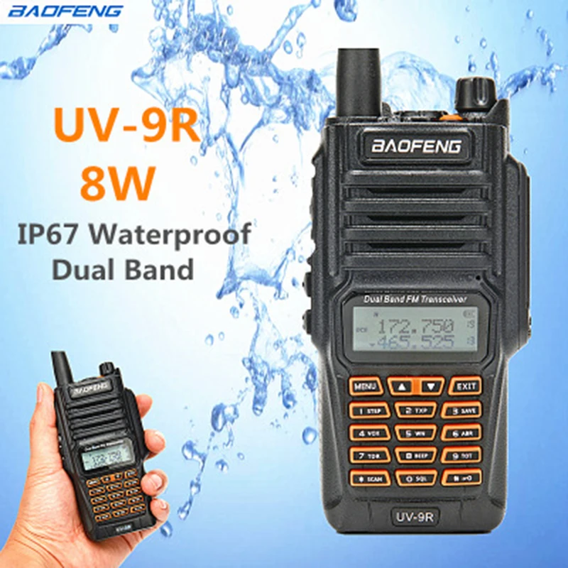 

4PCS BaoFeng UV-9R Waterproof Handheld Walkie Talkie 8Watts UHF VHF Dual Band IP67 HF Transceiver UV 9R Ham Portable Radio