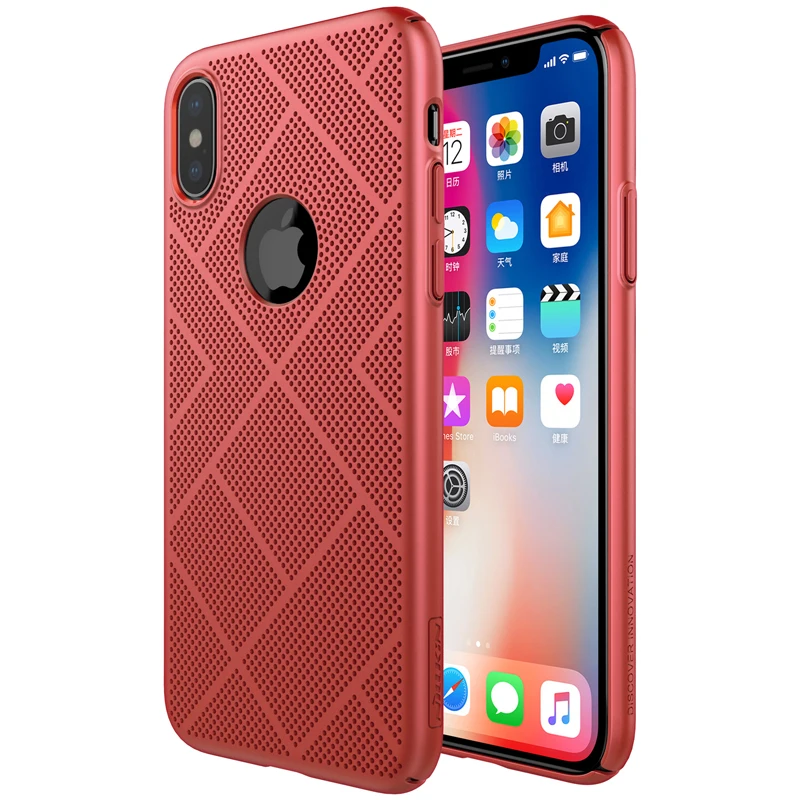 Чехол Nillkin для iPhone X XS, тонкий воздушный чехол, тонкий чехол, 5,8 дюймов, отвод тепла, рассеивание тепла, чехол для телефона для iPhone Xs, чехол - Цвет: Red