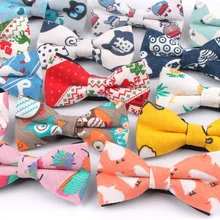 Мужской галстук-бабочка с животным принтом, повседневный галстук-бабочка из льна и хлопка для мужчин и женщин, галстук-бабочка для взрослых с мультяшным принтом, галстуки-бабочки, свадебные галстуки-бабочки