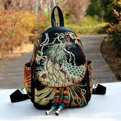 New Traditional Backpacks Teenager Girls National Embroidery Backpack Travel Shoulder Bags School Bag Women Backpacks 332 - Цвет: blue