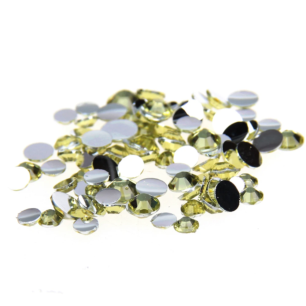 Metallic Silver 1000pcs Resin Rhinestones Beads Flat Back Nail Art Craft Gems