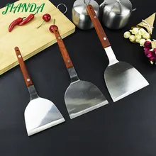 JIANDA Newest Cooking Tools Heat Resistance Stainless Steel Turners Spatula Scraper with Wooden Handle utensilios de