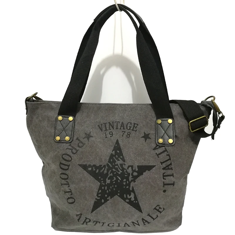 Meloke, винтажная Холщовая Сумка на плечо с принтом большой звезды, женская сумка для путешествий, Фабричный магазин размера плюс, многофункциональная сумка