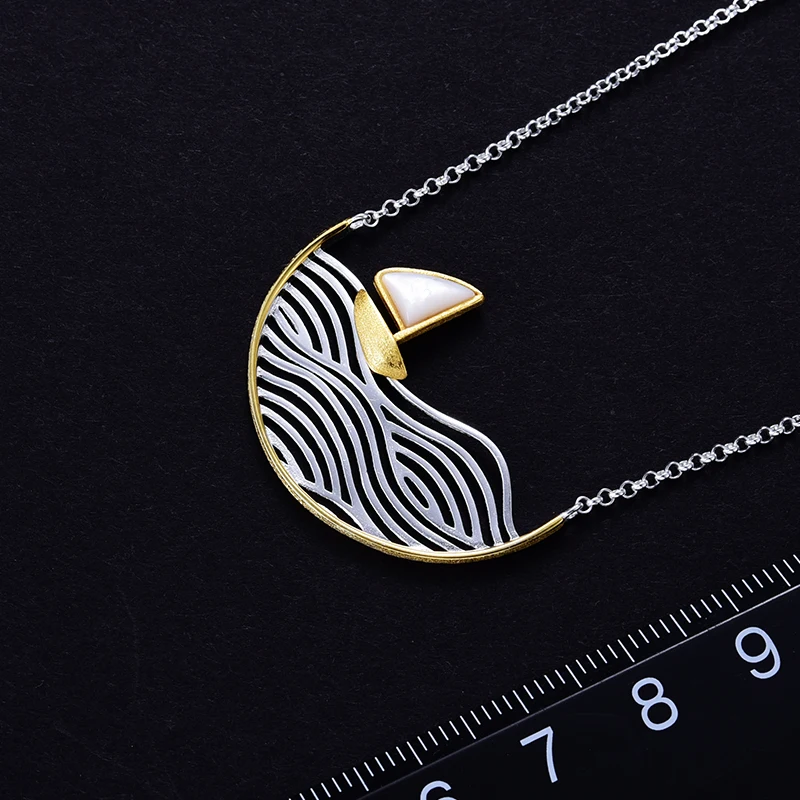 Lotus Fun Real 925 Sterling Silver Handmade Designer Fine Jewelry Creative Sailboat Necklace for Women Acessorio Collier - Image 5