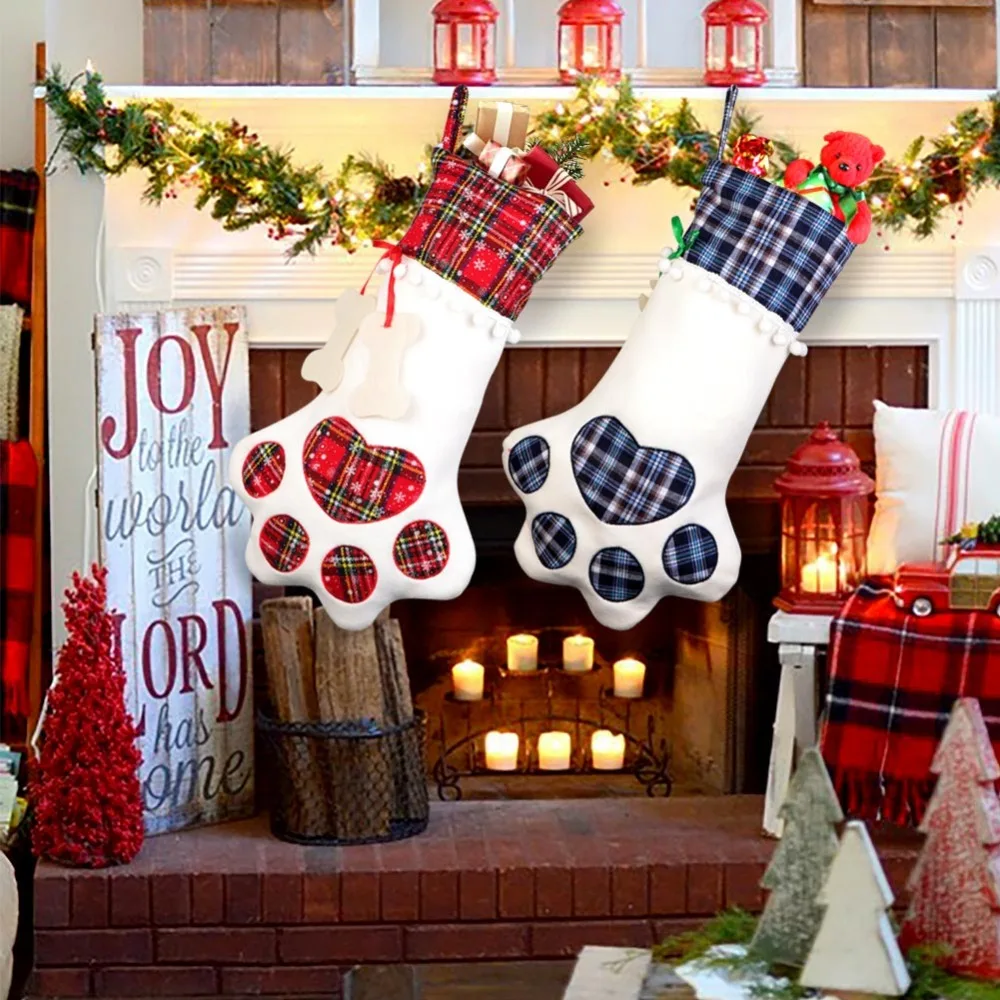 Теплые рождественские чулки с хвостом русалки, 60x45 см, носки для собак с пайетками, Подарочная сумка на год, Рождественский Декор, год