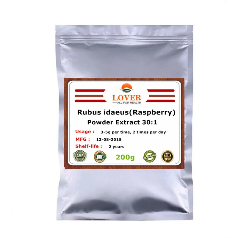 100-1000g Nutritional Rubus idaeus Powder Extract 30:1, fructus rubi, raspberry extract for preventing cancer,enrich the blood