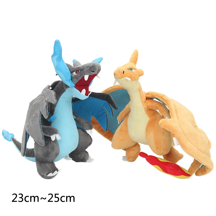 

2pcs/set Pocket Plush Toys Mega Charizard Stuffed Animal Dolls For Children Gift 23-25cm toys
