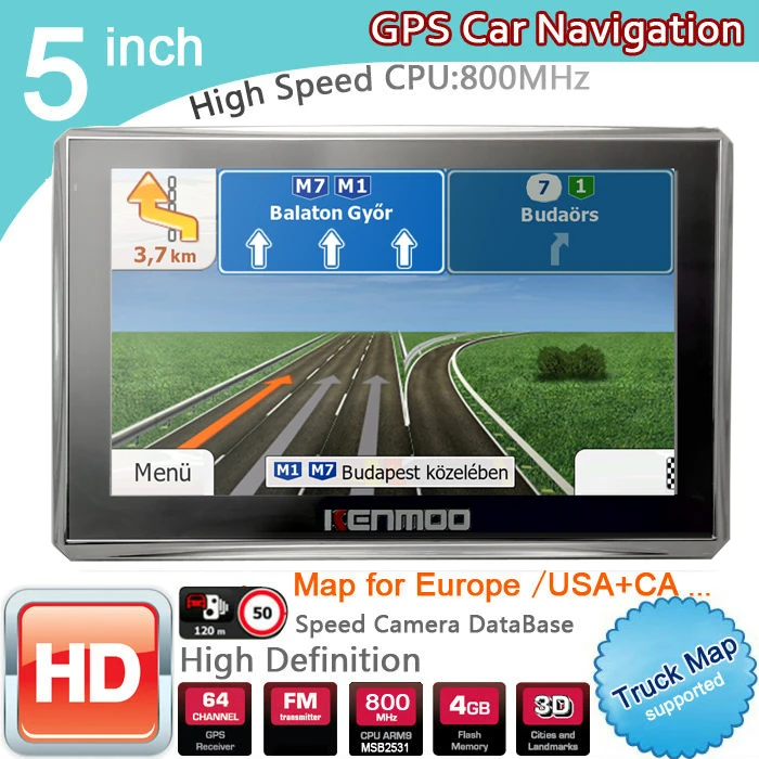 

New 5 inch HD GPS Navigation 800Mhz/FM/8GB/DDR3 2018 Maps For Russia/Belarus Europe/USA+Canada TRUCK Navi Camper Caravan