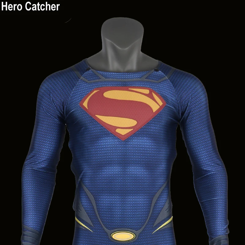 Высококачественный костюм супермена с 3D принтом, стальной костюм Супермена, Костюм Супермена для тематической вечеринки, костюм супермена с 3D логотипом на заказ