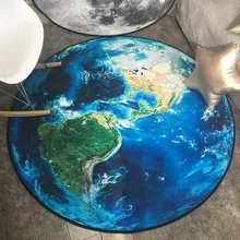 Loartee земля Луна Пейзаж круглый ковер спальня гостиная кухня детская комната Домашний декоративный коврик моющийся ковер