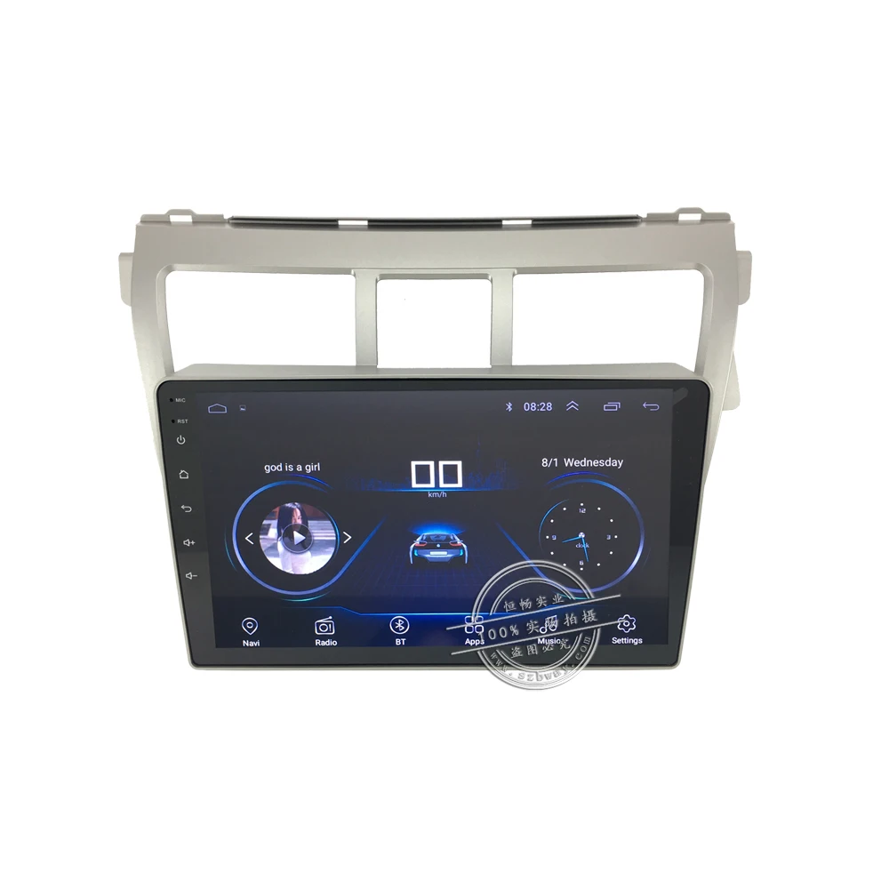 Best HANG XIAN 9" Quadcore Android 8.1 Car radio for Toyota Vios 2009-2013 car dvd player GPS navigation car stereo 12